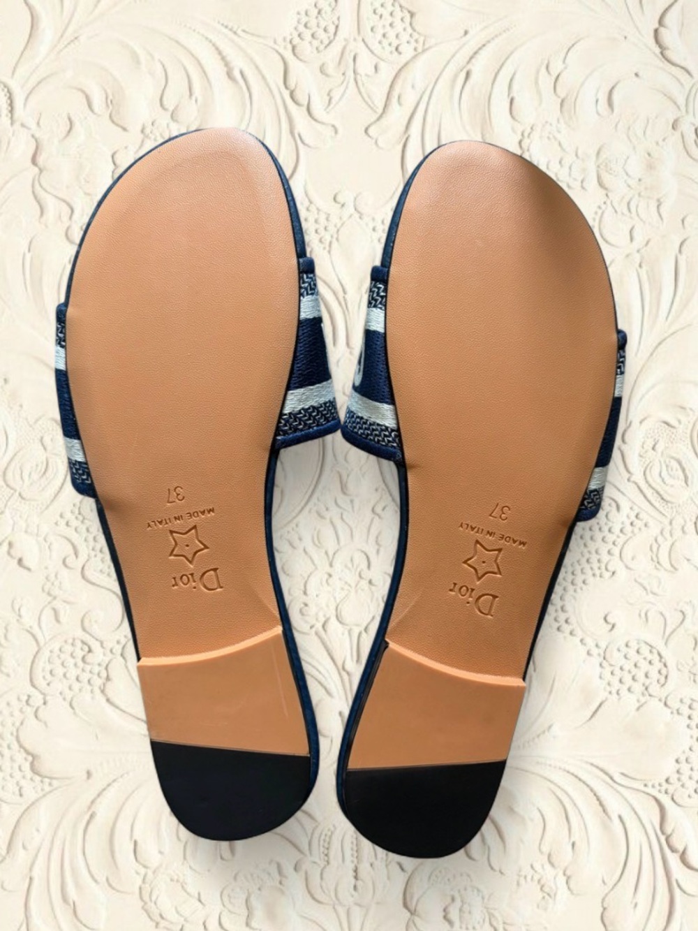 Dior Navy and White Christian Dior Slide Sandals - Picture 3 of 3